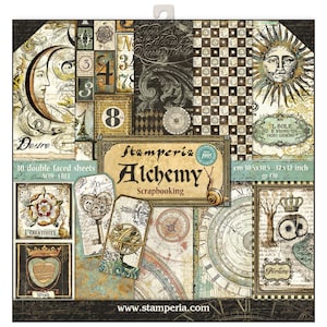 Stamperia 12x12 Alchemy Cardstock - Double Sided Cardstock - 12x12 Cardstock - 12x12 - Alchemy Cardstock - Cardstock for Scrapbooks - 23-156