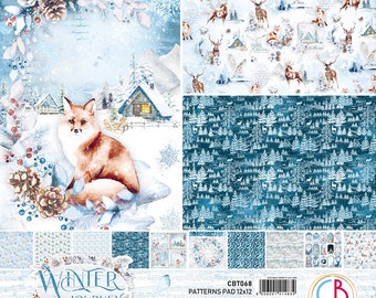 Ciao Bella 12x12 Patterns Winter Journey - Ciao Bella Paper - 12x12 Cardstock - Double-Sided Cardstock - Winter Journey Collection - 28-536