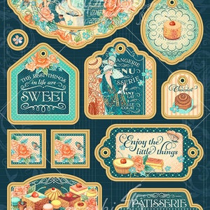 Graphic 45 Cafe Parisian Chipboard - G45 -  Paris Chipboard - Cardstock Die Cut - Cafe Parisian Collection - European Chipboard - 8-375