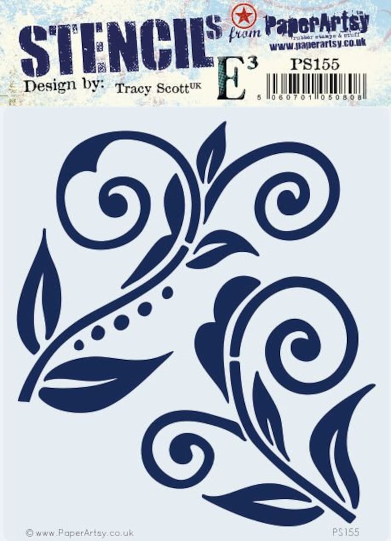 14-165 PS155 Paper Artsy Stencils Paper Artsy Stencil 155 Paper Artsy Paper Artsy Stencil Foliage Stencil Flourish Stencil