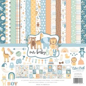 Echo Park That's My Boy 12x12 Collection Kit Son Teen Gamer Sport Scrapbook  Planner Photo Collage Tags 