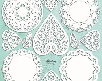 Mintay Doilies Set Chippies - Chipboard Sheet - Mintay Chippies - Mintay Doilies Set Chipboard - Doilies Set Die Cut - 27-117