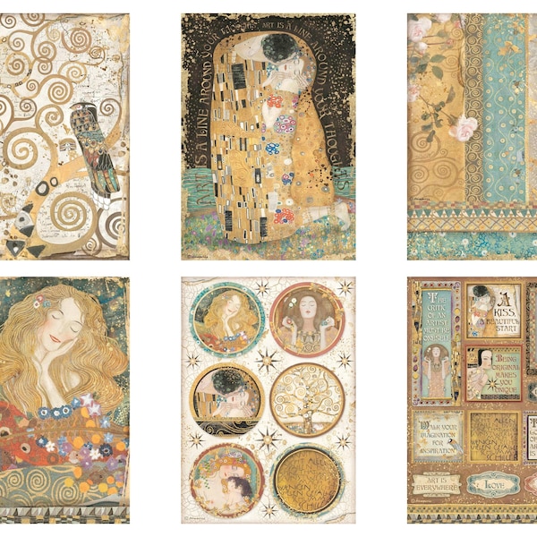 Stamperia - Klimt A4 Rice Paper - Decoupage Rice Paper - Klimt Collection - Tree of Life Rice Paper - Ornaments - LAST CHANCE