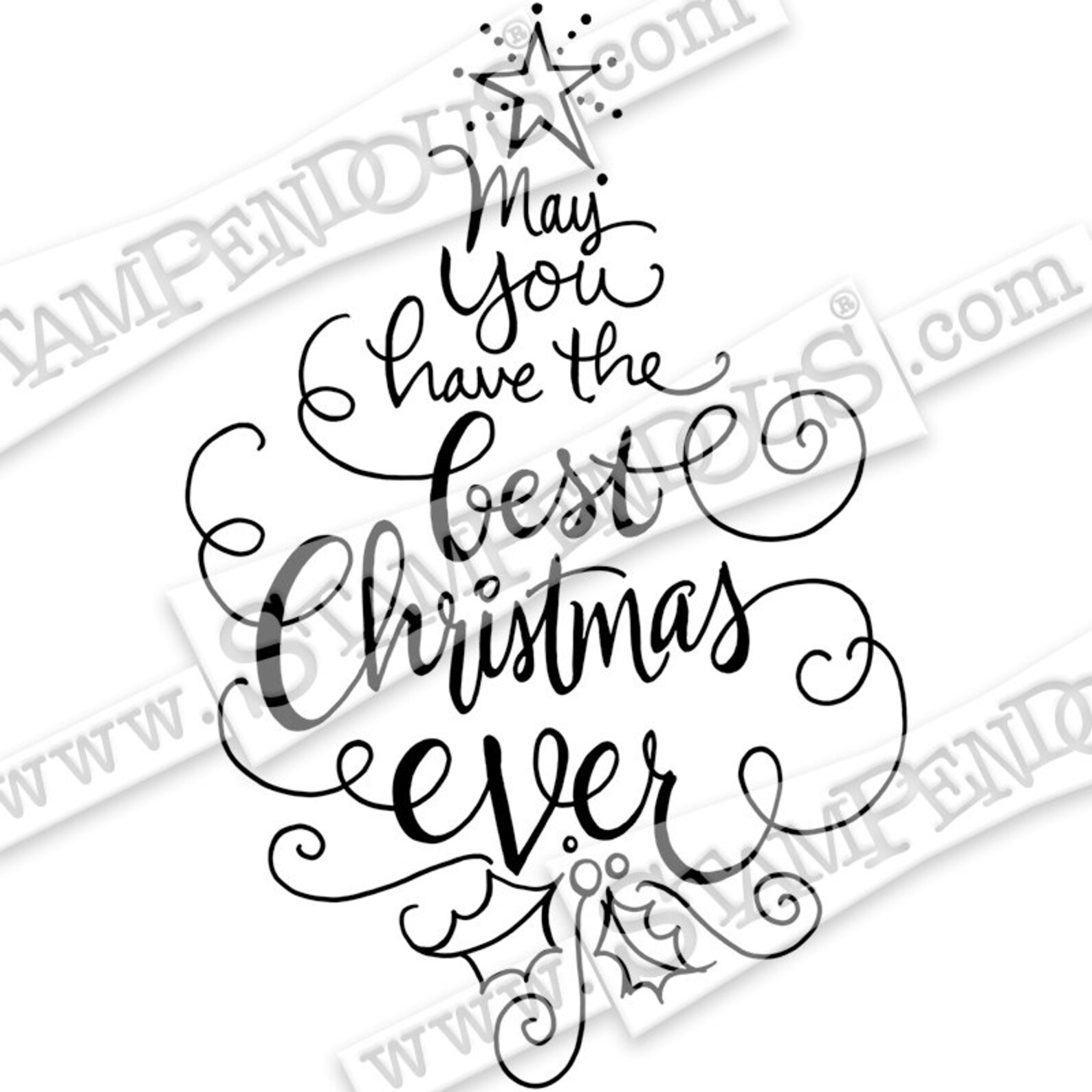 Best Christmas Rubber Stamp Best Christmas Ever Stamp Etsy