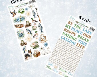 Mintay By the Lake Elements Stickers - Words Stickers - Cardboard Sticker Sheet - Cardboard Stickers - By the Lake Collection