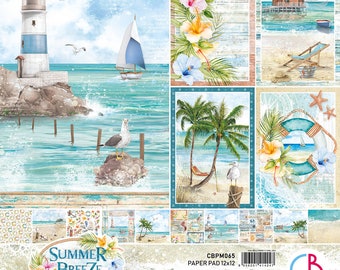 NEW 12x12 Summer Breeze Cardstock - Ciao Bella - 12x12 Cardstock - Double-Sided Paper - Acid Free - Summer Breeze Collection - 28-491