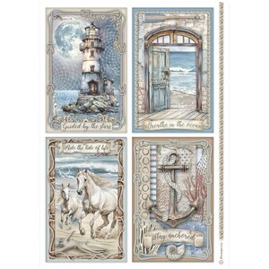 Stamperia A4 Silent Sea Rice Paper - Decoupage Rice Paper - Lighthouse ...
