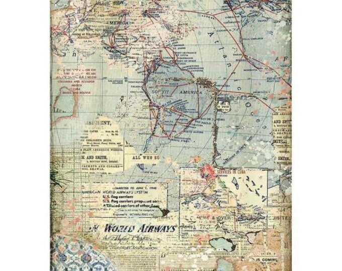 LIMITED STOCK Maps A4 Rice Paper Maps DFSA4457 Vintage Rice Paper A4 ...