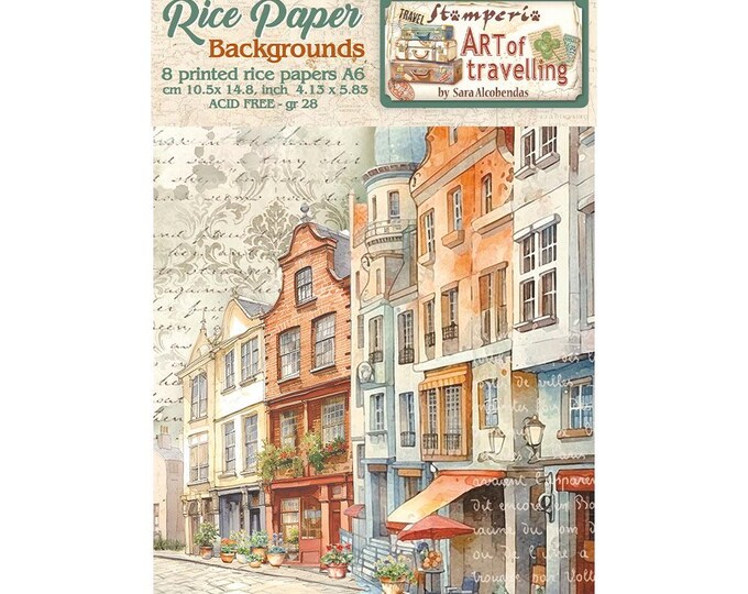 Stamperia A6 Art of Traveling 8pk Rice Paper - Decoupage Rice Paper ...