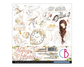 Ciao Bella 6x6 Always & Forever Cardstock -  Ciao Bella Paper - Always and Forever Collection - Acid Free Cardstock - 28-612