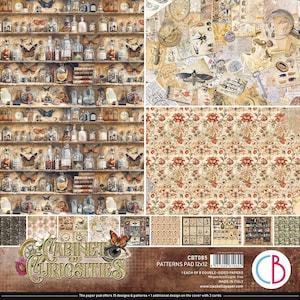 Ciao Bella 12x12 Patterns Cabinet of Curiosities - 12x12 Cardstock - Double-Sided Cardstock - Cabinet of Curiosities Collection - 28-828
