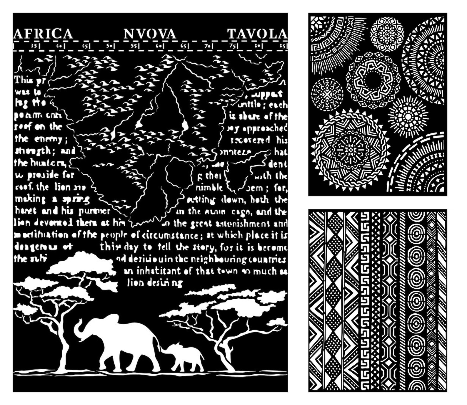 savana layering collage stencil