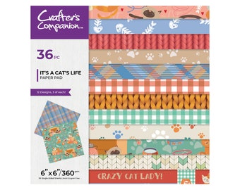 Crafter's Companion 6x6 It's A Cat's Life - Double Sided Cardstock - 6x6 Cardstock - Pet's Rule Collection - 42-177