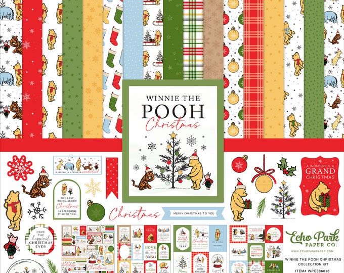 Echo Park 12x12 Winnie the Pooh Christmas Collection Kit - Double Sided ...