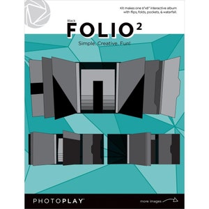 Photoplay Folio 6 x 8 inch - Interactive Album Kit - Album Pocket Kit - Album Flip Fold Kit - Photo Play Folio - Black Folio - 13-269