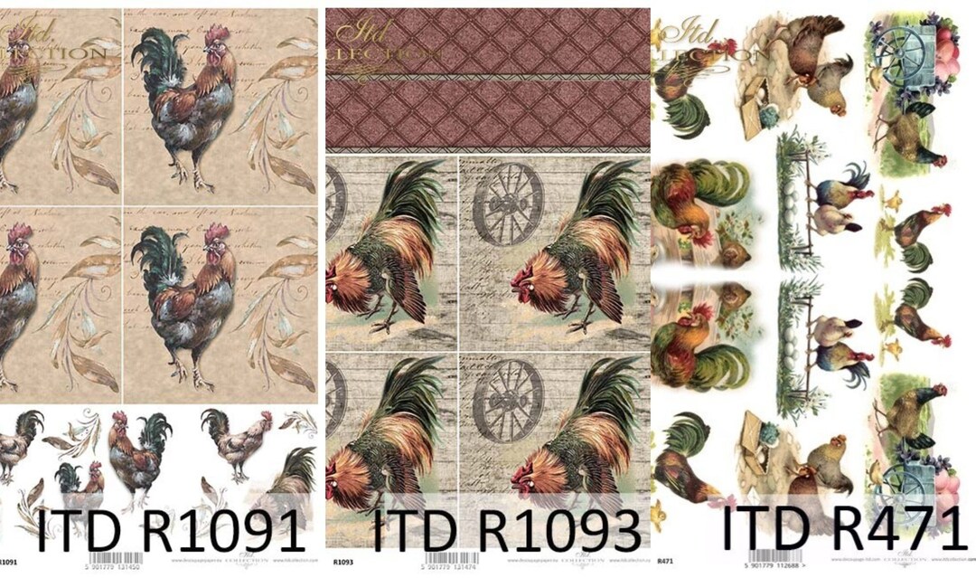 ITD Collection Easter Rice Paper Rice Paper - Rooster Rice Paper ...