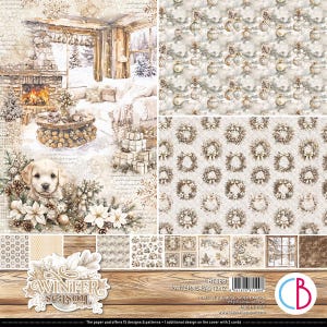 Ciao Bella 12x12 Patterns Winter Season - 12x12 Cardstock - Double-Sided Cardstock - Winter Papers - Winter Season Collection - 28-858