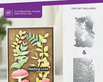 Crafter's Companion Woodland Foliage Gemini 4x6 3D Embossing Folder & Metal Die - Embossing Folder - LAST CHANCE - 42-069