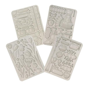Stamperia A5 Art of Traveling Silicone Mold - Art of Traveling Collection Molds - Train Mold - Tulip Mold - Stamperia Travel Moulds