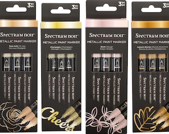 Spectrum Noir Metallics Paint Marker Set - Metallic Paint Markers - Spectrum Noir Paint Marker - Multi-Surface Markers