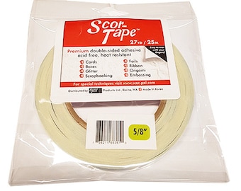 Scor-Tape 5/8" - Double Sided Adhesive - Scor Tape - Scrapbook Tape - Acid Free Double Sided Tape - Double Sided Scor Tape - 18-018