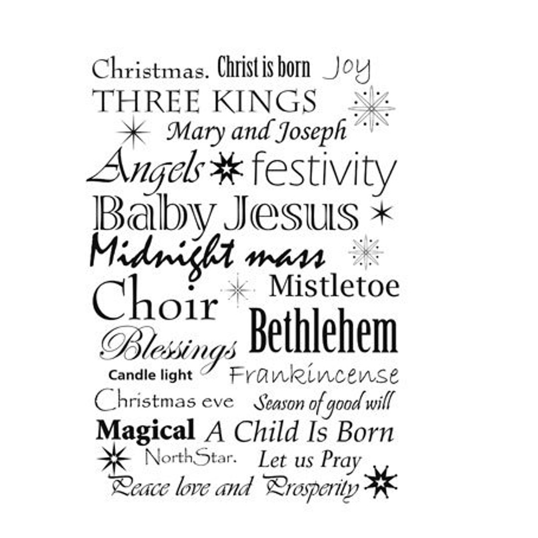 Lavinia Stamps Christmas Words Sentiment Stamp Clear Cling