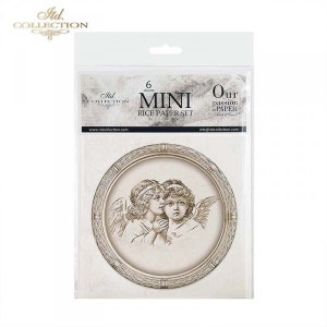 ITD Collection MINI Vintage Angels Round Frame Rice Paper Set - Vintage Rice Paper - Angel Rice Paper - Christmas - Vintage Angel - 31-539