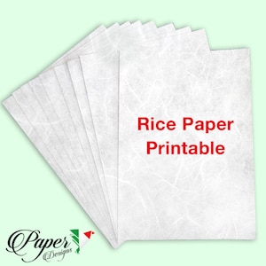 Paper Designs A4 Printable Rice Paper - White Rice Paper - Plain Rice Paper - Printable White Paper - Printable Rice Paper - 34-005