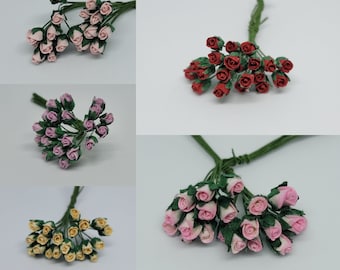 Promlee Flowers 4mm Rosebuds 20pk - Paper Flowers - Flower Embellishments - Mulberry Paper Flowers - Flowers - Handmade Flowers