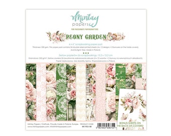 Mintay 6x6 Peony Garden Cardstock - Double Sided Cardstock - 6x6 Cardstock - CardStock Paper - Peony Garden Collection - 27-301