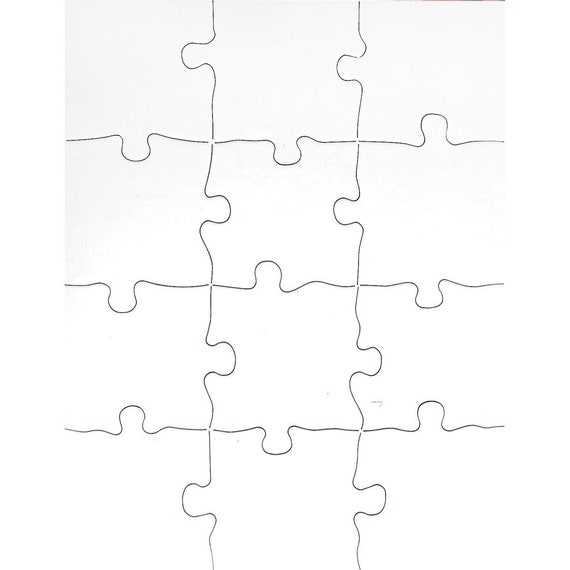 12pc 8.5 X 11 Inch Blank Puzzle 12 Piece Blank Puzzle Classroom Project  Party Invitation Blank Puzzle Custom Puzzle 43-025 