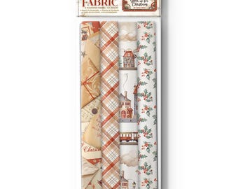 Stamperia Gear up for Christmas Fabric Sheets - Stamperia Fabric Sheets - Patterned Fabric - Gear up for Christmas Collection - 23-1810