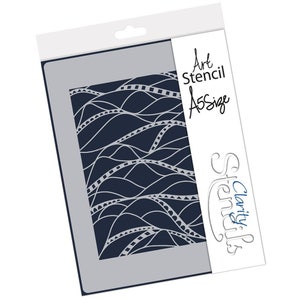 Clarity Doodleology Square Waves Stencil - Clarity Stencil - Background Stencil - Mixed Media Stencil - Doodleology Stencil - 5-039