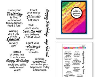 Spellbinders Birthday Messages Stamp Set - Stampendous - Clear Cling Stamp - Cling Stamp - Sentiment Stamp - Birthday Stamp Set - 40-046