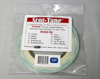 Scor-Tape 1/4" - Double Sided Adhesive - Scor Tape - Acid Free Double Sided Tape - Double Sided - Permanent Tape - Scrapbook Tape - 18-003