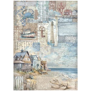 Stamperia A4 Silent Sea Rice Paper - Decoupage Rice Paper - Lighthouse ...