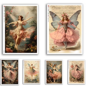 Paper Designs Rice Paper - Fairies - Fairy Rice Paper - Decoupage Rice Paper - A4 Rice Paper - Whimsical Rice Paper - Vintage Rice Paper