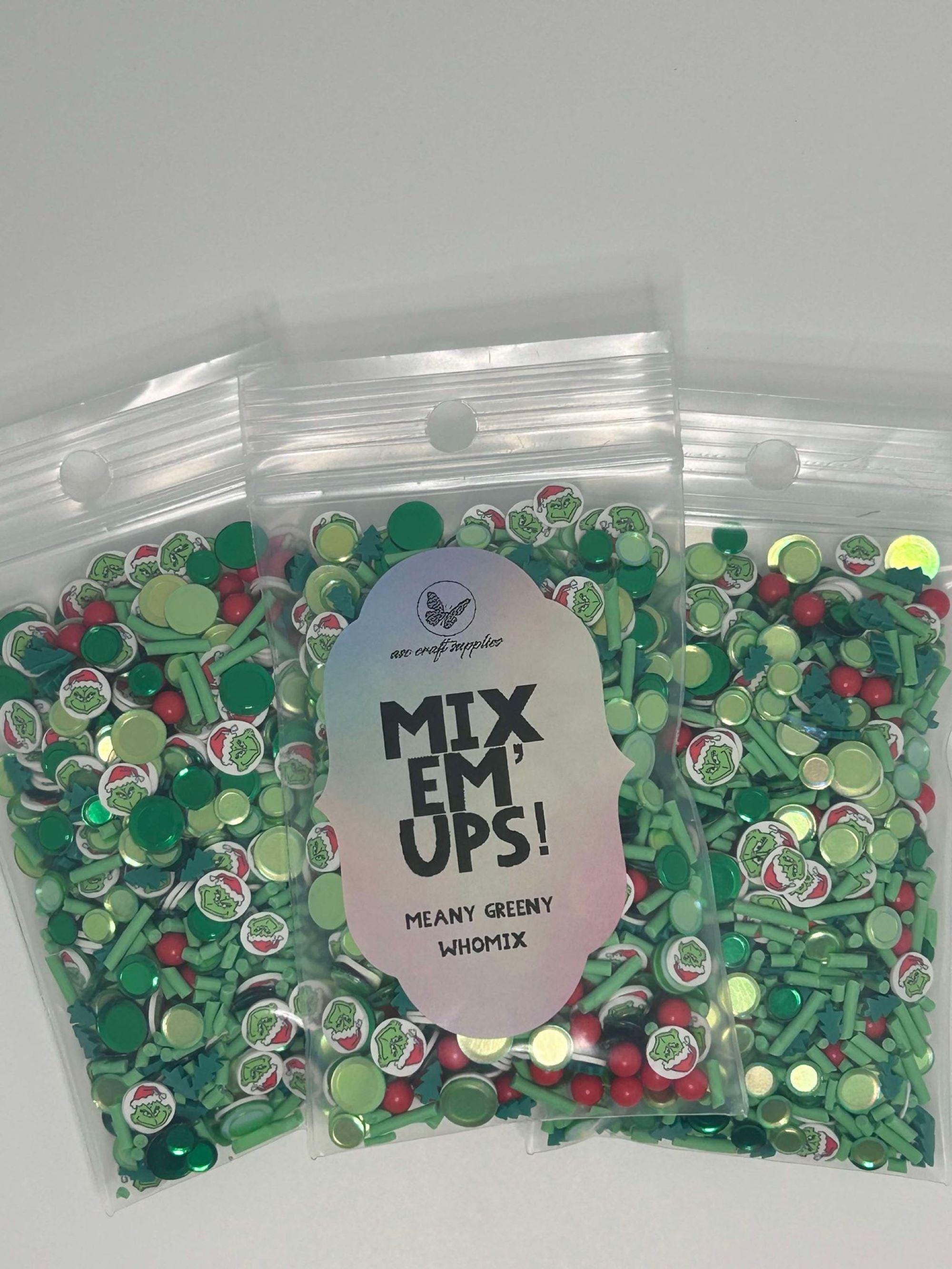 Mix Em' Up Shaker Mixes - Meany Greeny Whomix - Sequin Mixes - Confetti Mix - Card Embellishments - Shaker Bits - Shaker Mix - 6-035