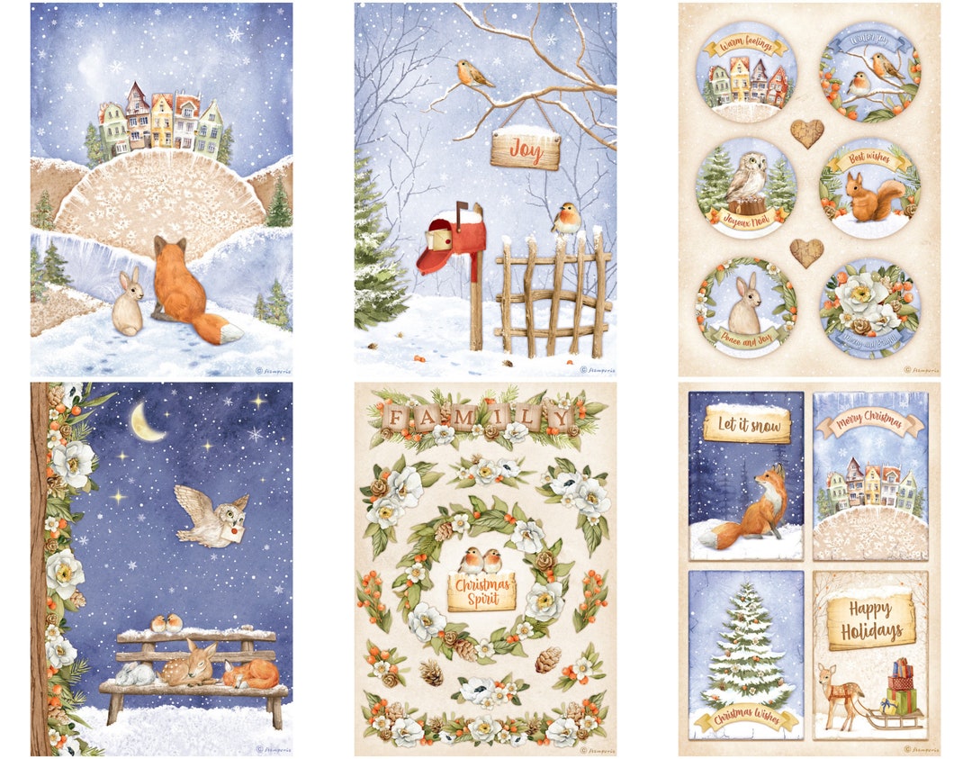 Stamperia A4 Winter Valley Rice Paper - Decoupage Rice Paper - Holiday ...