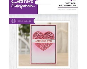 Crafter's Companion Just For You With Love Stamp & Die - Just For You Stamp - Heart Die - With Love Stamp - 42-182