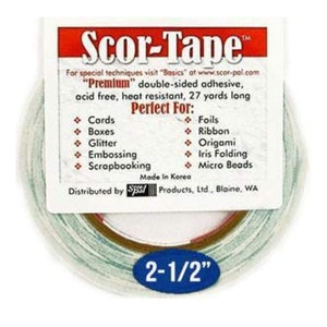Scor-tape 1/8 Double Sided Adhesive Scor Tape Acid Free Double Sided Tape  Double Sided Scor Tape Paper Backed Tape 18-005 