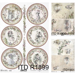ITD Collection Victorian Christmas Rice Paper - Christmas Rice Paper - Holiday Rice Paper - Decoupage Rice Paper - Vintage Christmas