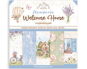 Stamperia 8x8 Welcome Home Cardstock - Stamperia - Double Sided Cardstock - Welcome Home Collection - Create Happiness - 23-1303