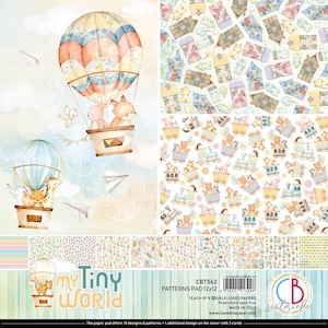 Ciao Bella 12x12 Patterns My Tiny World - Ciao Bella Paper - 12x12 Cardstock - Double-Sided Cardstock - My Tiny World Collection - 28-461