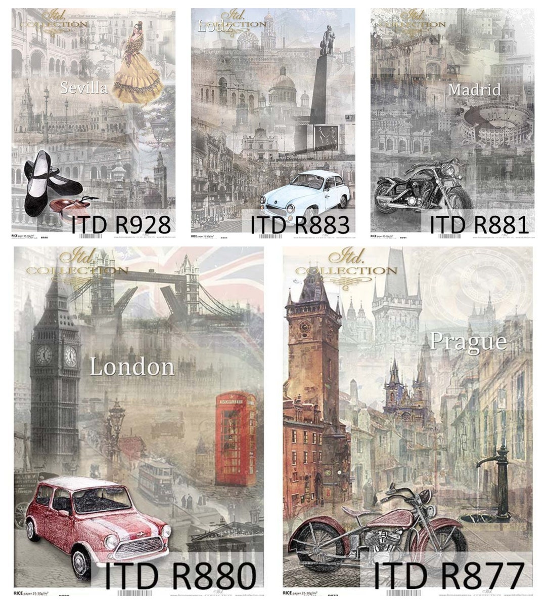 ITD Collection Rice Paper With Cities - Architecture Rice Paper ...