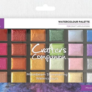 Crafter's Companion Moonbeam Watercolor Palette - Watercolor - Shimmer Watercolors - Moonbeam Watercolors - Water Soluble Colors - 42-047