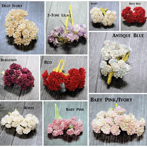 Promlee Flowers 10mm Gypsophila 10pk - Paper Flowers - Flower Embellishments - Mulberry Paper Flowers - Promlee Flowers - Gypsophila Flowers