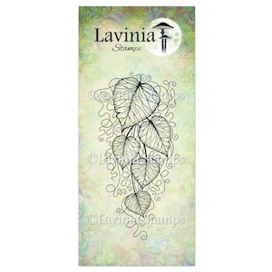 Lavinia Stamps Forest Leaf - Lavinia Stamp - Clear Cling Stamp - Christmas Leaf Cling Stamp - Holiday Fairy Scene - 12-763