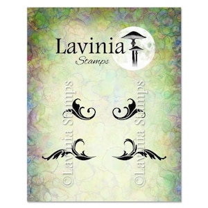 Lavinia Stamps Motifs - Lavinia Stamp - Clear Cling Stamp - Fairy Motif Stamp - Holiday Fairy Scene - Corner Stamp - 12-755