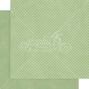 May include: A green digital paper with a white floral pattern. The pattern is a repeating design of small white flowers.